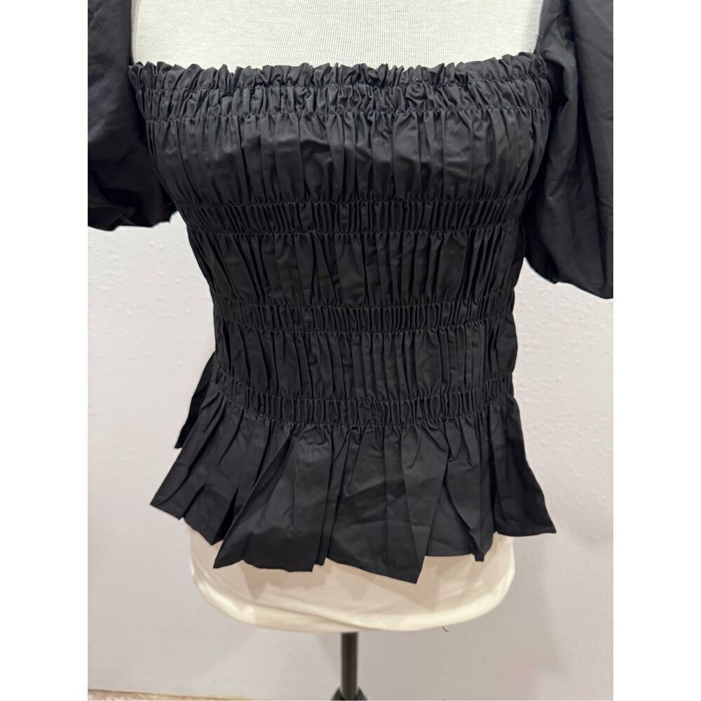 ASTR THE LABEL women of shoulde blouse black size small puff sleeves - Picture 2 of 9